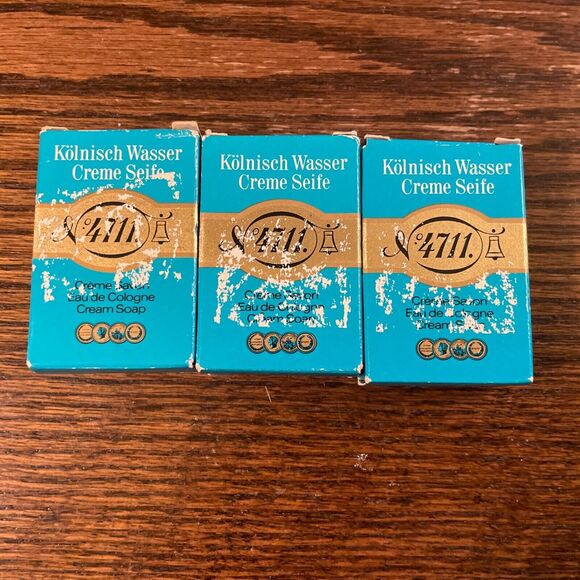 Echt Kolnisch Wasser 4711 Original EDC Cream Soap New, 3 Mini Travel Bars NOS - Picture 1 of 5